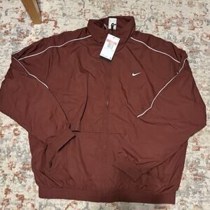 Nike Sportwear Solo Swoosh Woven Track Jacket FB8622-231 Brown Mens Sz L-Tall